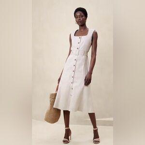 Banana Republic Linen Blend Midi dress sleeveless